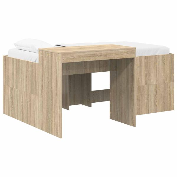 Hochbett mit Schreibtisch für Kinder Sonoma-Eiche 80 x 160 cm