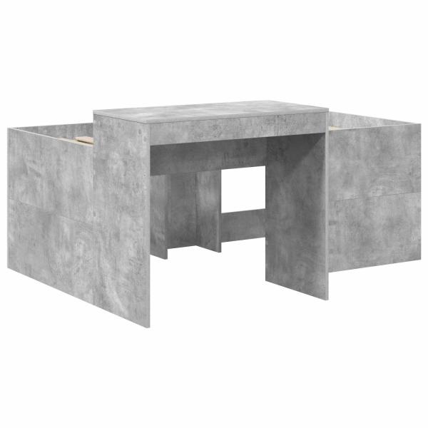 Hochbett mit Schreibtisch für Kinder Betongrau 80 x 160 cm