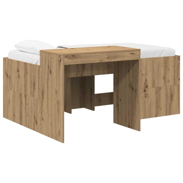 Hochbett mit Schreibtisch für Kinder Artisan-Eiche