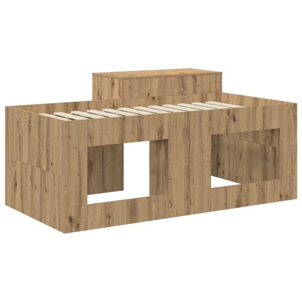 Hochbett mit Schreibtisch für Kinder Artisan-Eiche