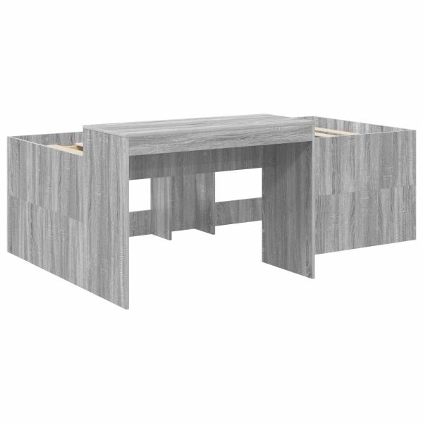 Hochbett mit Schreibtisch für Kinder Grau Sonoma 75 x 190 cm