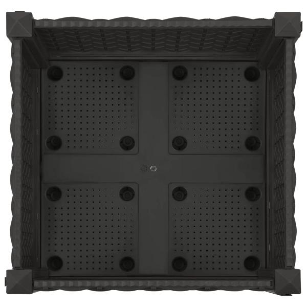 Gartenpflanzer mit Rädern Schwarz 40 x 40 x 29 cm PP