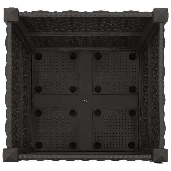 Gartenpflanzer mit Rädern Schwarz 40 x 40 x 44 cm PP