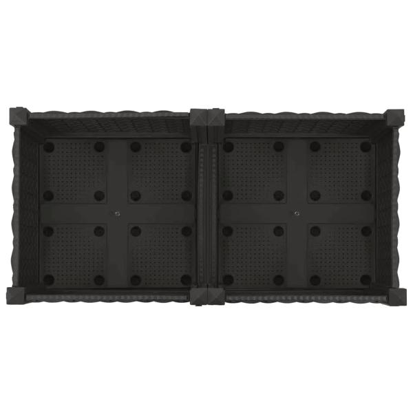 Gartenpflanzer mit Rädern Schwarz 80 x 40 x 29 cm PP