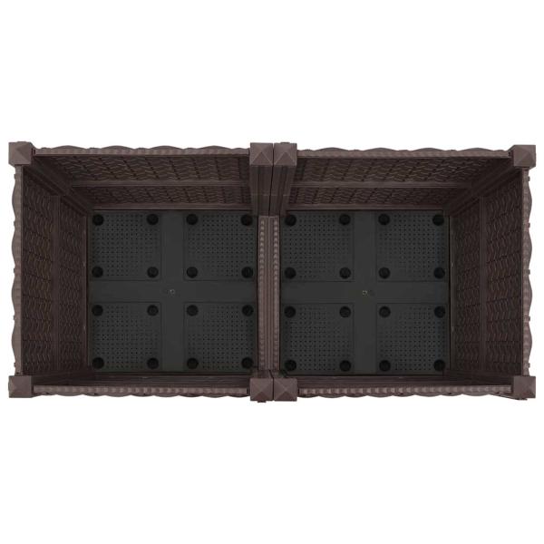 Gartenpflanzer mit Rädern Braun 80 x 40 x 44 cm PP