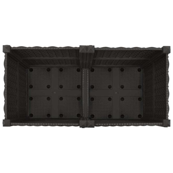 Gartenpflanzer mit Rädern Schwarz 80 x 40 x 44 cm PP