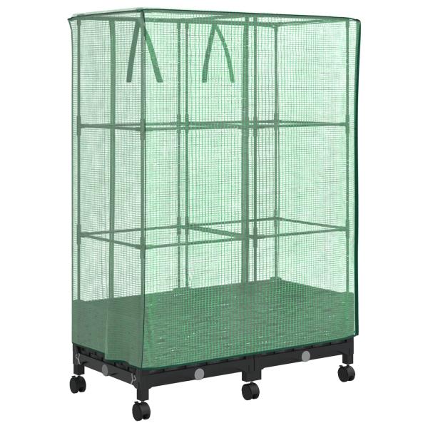 Gartenplanter mit Gew?chshausabdeckung und R?dern 2 stk. PP