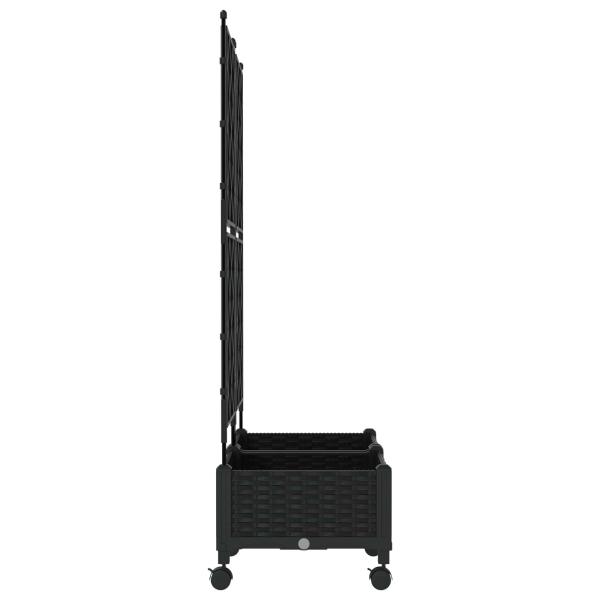 Pflanzkübel mit Spalier und Rädern 2 stk. Schwarz PP