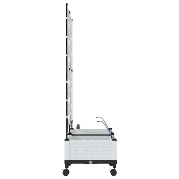 Garten Blumenkübel mit Bewässerung und Rädern 2 Stk. Weiß PP