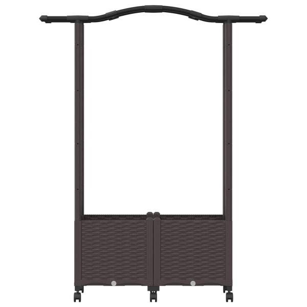 Hochbeet mit Rankgitter und Dach Braun 125 x 40 x 144 cm PP