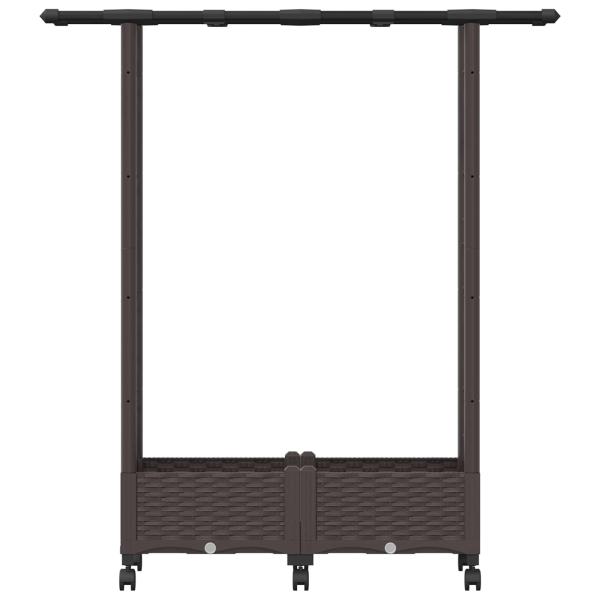 Hochbeet mit Rankgitter und Dach Braun 122,5 x 40 x 127 cm PP