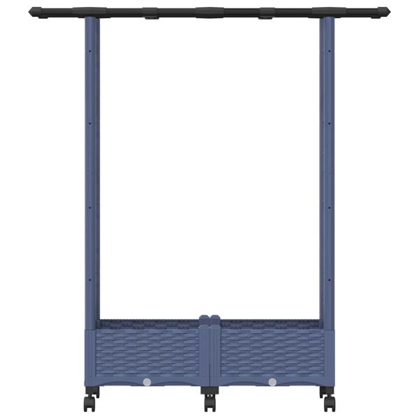 Hochbeet mit Rankgitter und Dach Grau 122,5 x 40 x 127 cm PP