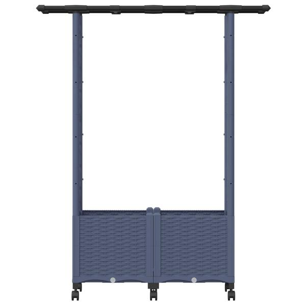 Hochbeet mit Rankgitter und Dach Grau 124,5 x 40 x 142 cm PP