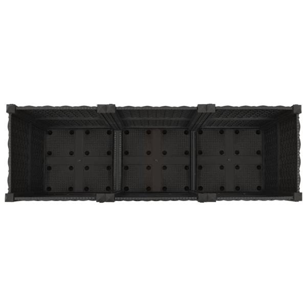 Gartenpflanzer mit Rädern Schwarz 120 x 40 x 44 cm PP
