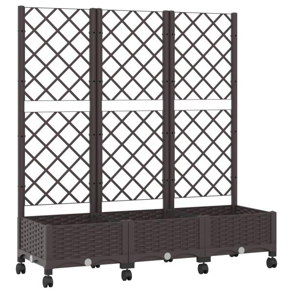 Pflanzkübel mit Spalier und Rädern Braun 120 x 40 x 131,5 cm PP
