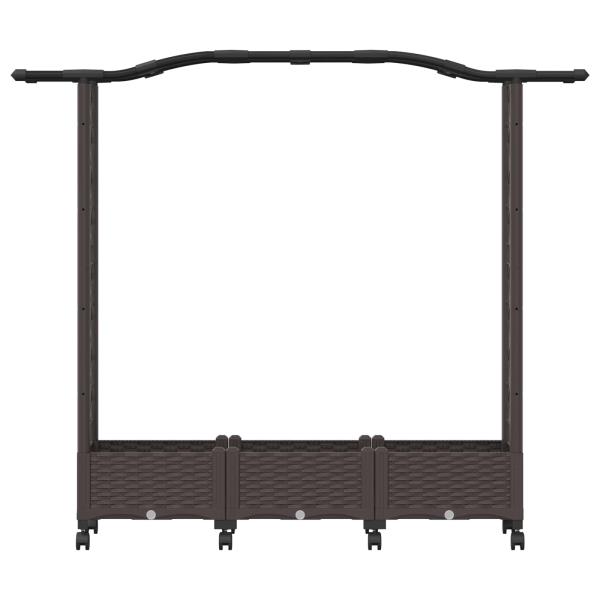 Hochbeet mit Spalier und Rädern Braun 169 x 40 x 129 cm PP