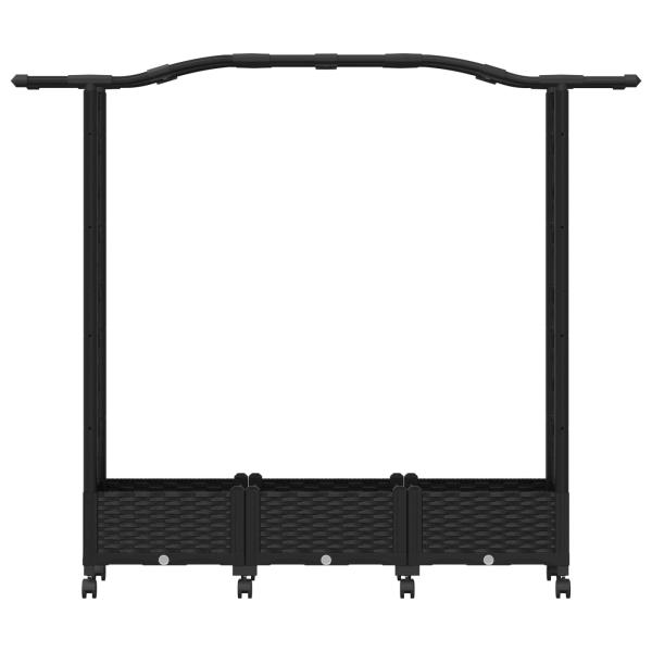 Hochbeet mit Rankgitter und Dach Schwarz 169 x 40 x 129 cm PP