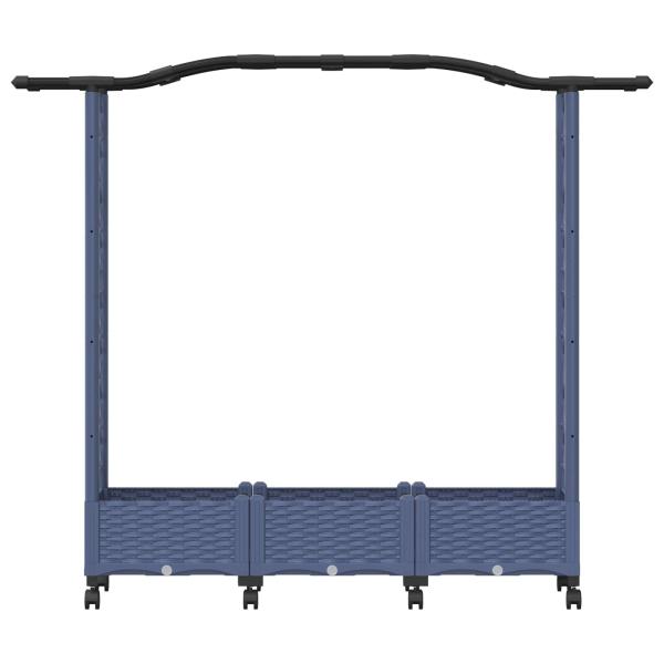 Hochbeet mit Rankgitter und Dach Grau 169 x 40 x 129 cm PP