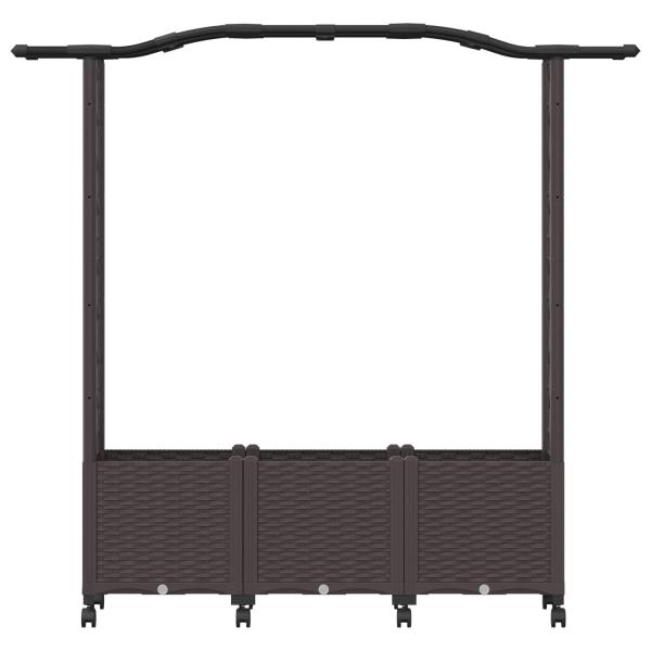 Hochbeet mit Rankgitter und Dach Braun 164 x 40 x 144 cm PP