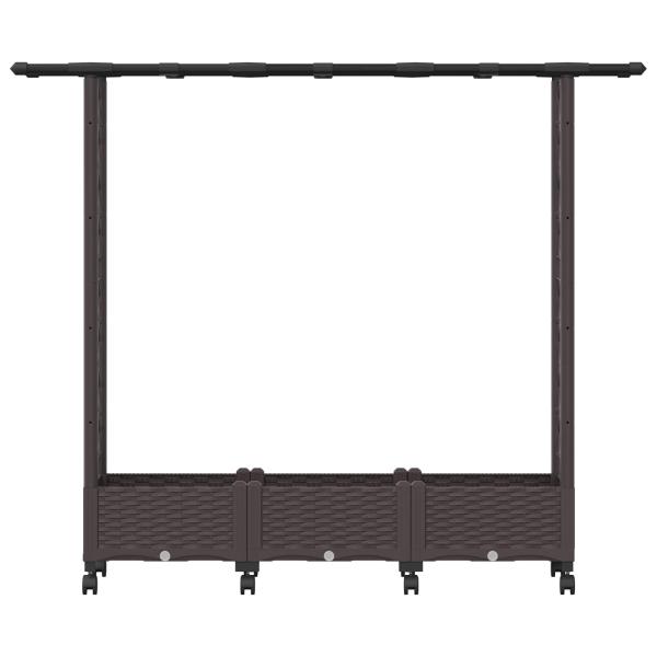 Hochbeet mit Rankgitter und Dach Braun 164 x 40 x 127 cm PP