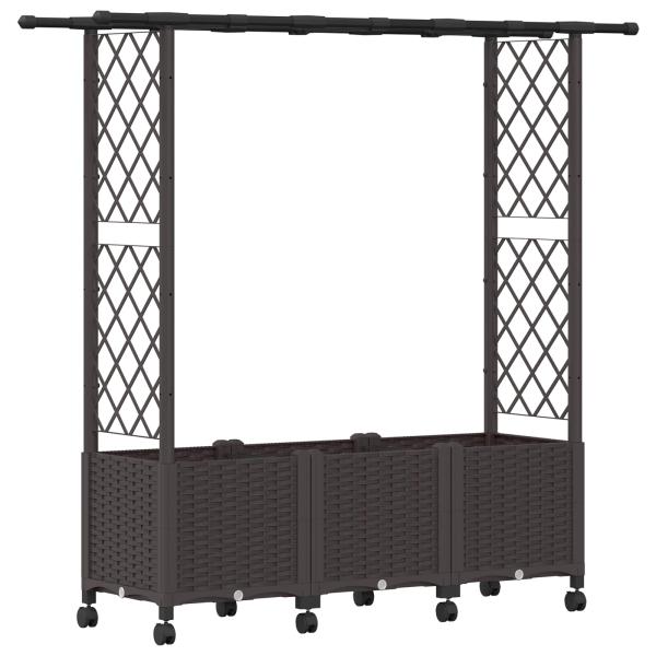 Hochbeet mit Rankgitter und Dach Braun 162,5 x 40 x 142 cm PP