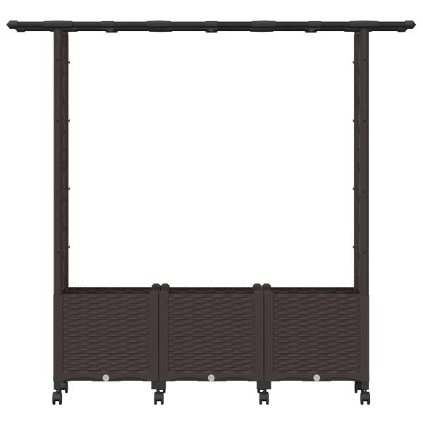 Hochbeet mit Rankgitter und Dach Braun 162,5 x 40 x 142 cm PP