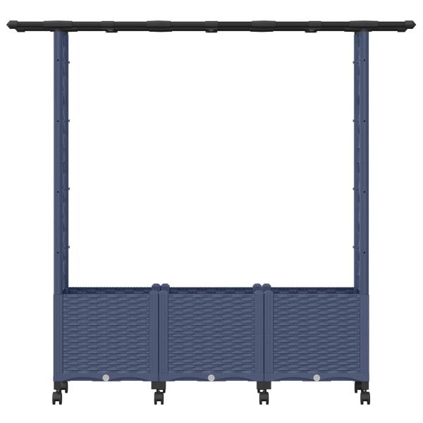 Hochbeet mit Rankgitter und Dach Grau 162,5 x 40 x 142 cm PP