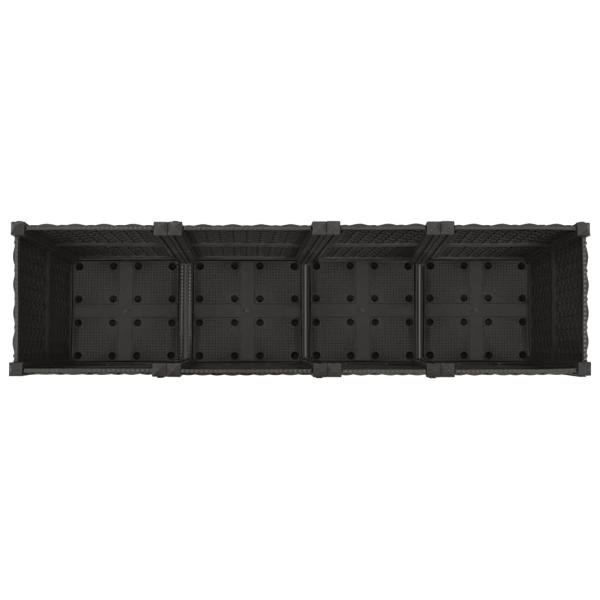 Gartenpflanzer mit Rädern Schwarz 160 x 40 x 44 cm PP