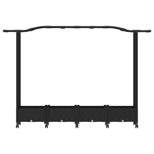Hochbeet mit Rankgitter und Dach Schwarz 207 x 40 x 129 cm PP