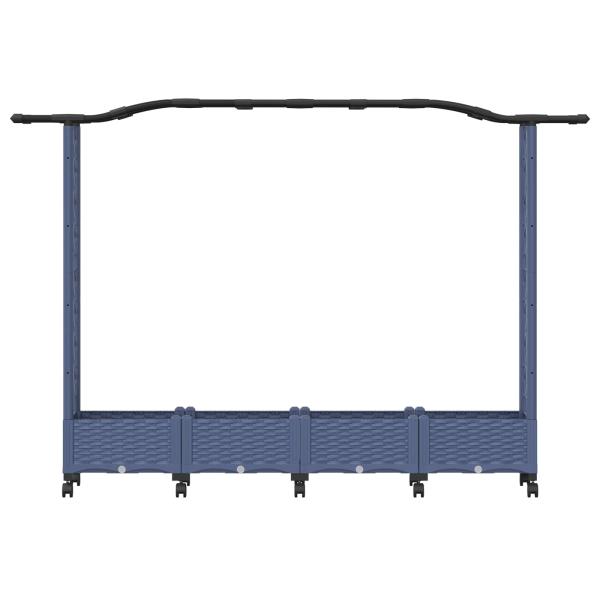 Hochbeet mit Rankgitter und Dach Grau 207 x 40 x 129 cm PP