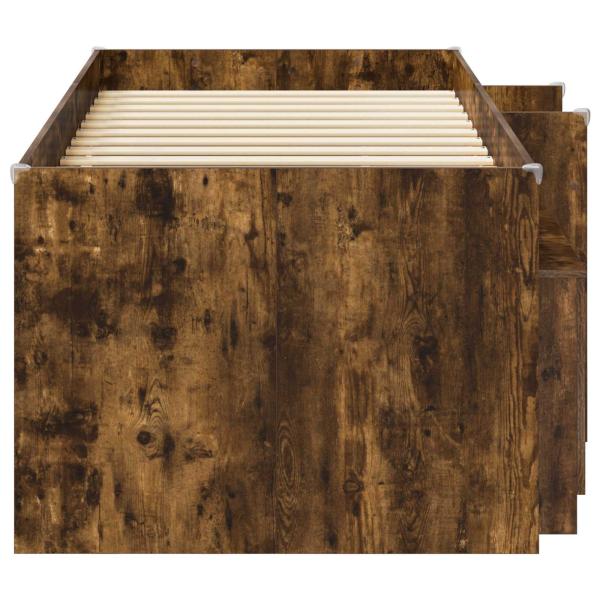 Loft Bettgestell mit Schrank 3 stk. Räuchereiche Holzwerkstoff