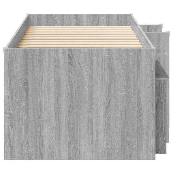 Loft Bettgestell mit Schrank 3 stk. Sonoma-Grau Holzwerkstoff