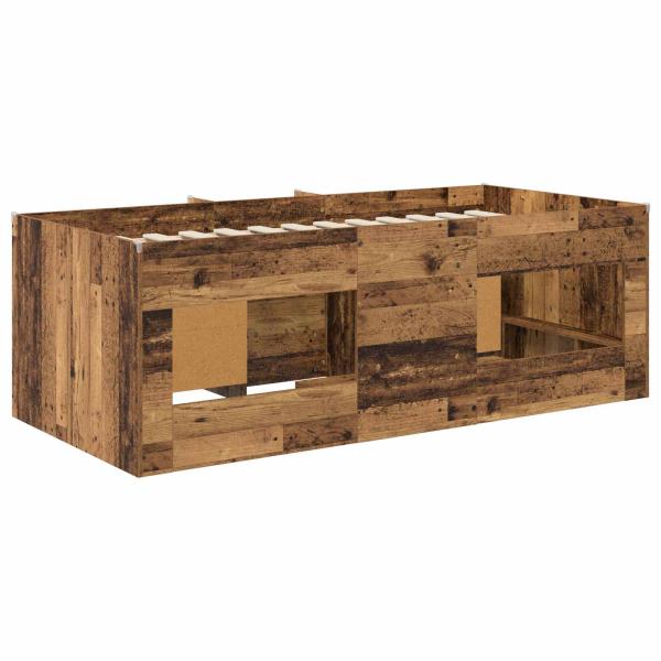 Loft Bettgestell mit Schrank 3 stk. Altholz Holzwerkstoff