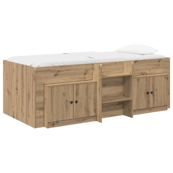Loft Bettgestell mit Schrank 3 stk. Artisan-Eiche Holzwerkstoff