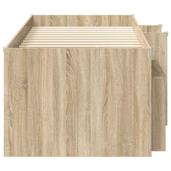 Loft Bettgestell mit Schrank 3 stk. Sonoma-Eiche Holzwerkstoff