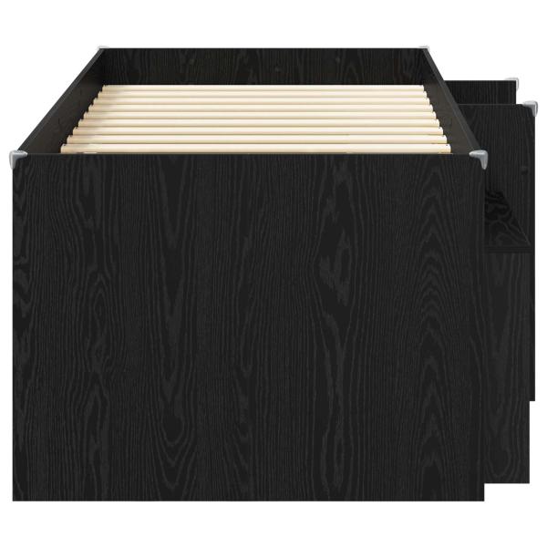 Loft Bettgestell mit Schrank 3 stk. Schwarz Holzwerkstoff