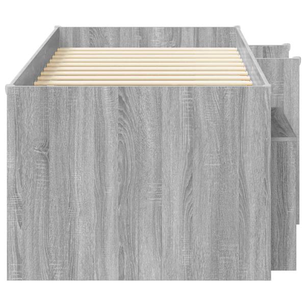 Loft Bettgestell mit Schrank 3 stk. Grau Sonoma Holzwerkstoff