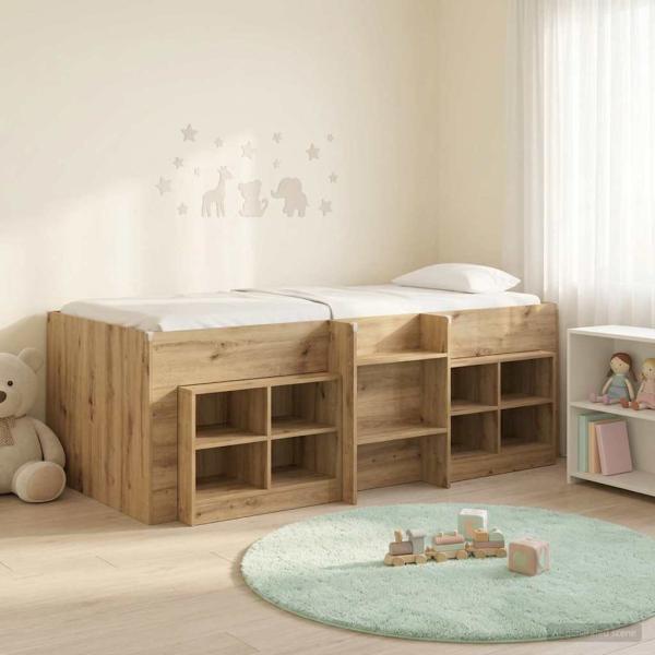 ARDEBO.de - Loft Bettgestell mit Schrank 3 stk. Artisan-Eiche Holzwerkstoff