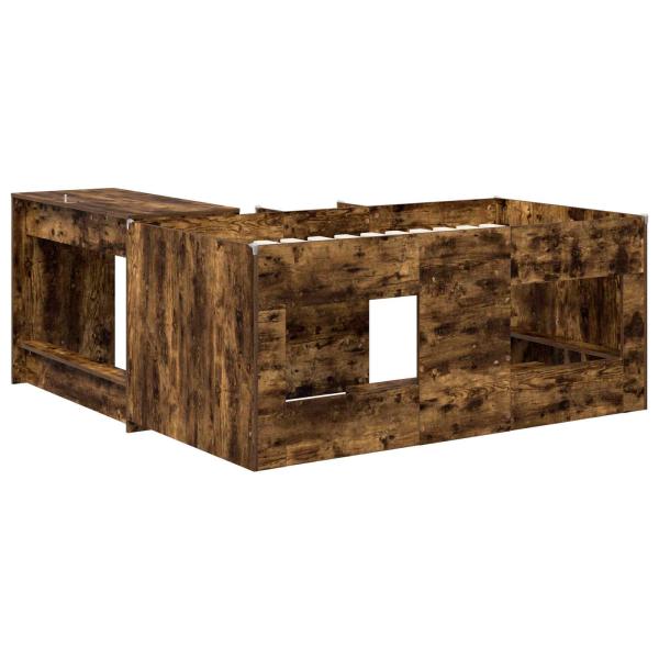 Hochbett mit Schreibtisch für Kinder 2 Stk. Geräucherte Eiche