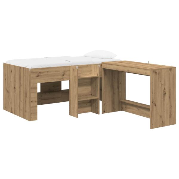 Hochbett mit Schreibtisch für Kinder 2 Stk. Artisan-Eiche