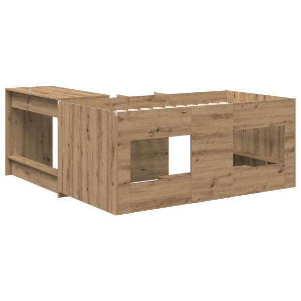 Hochbett mit Schreibtisch für Kinder 2 Stk. Artisan-Eiche