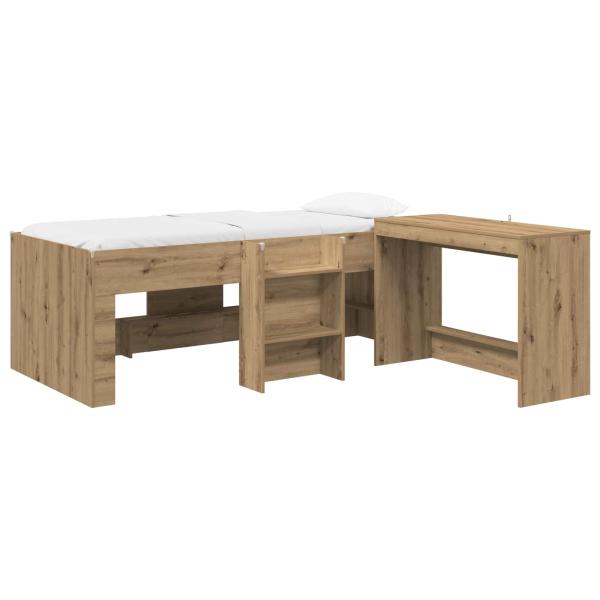 Hochbett mit Schreibtisch für Kinder 2 Stk. Artisan-Eiche