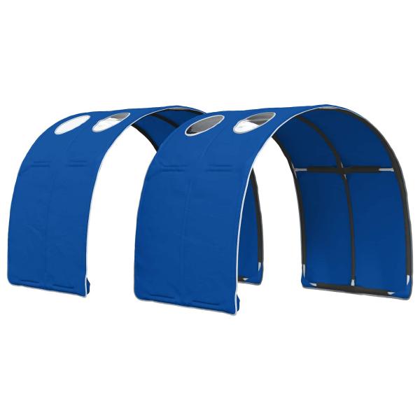 Hochbett für Kinder mit Tunnel 3 stk. Weiß und Blau
