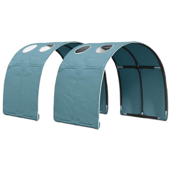 Bett mit Tunnel 3 Stk. Sonoma Eiche und Hellblau Holzwerkstoff
