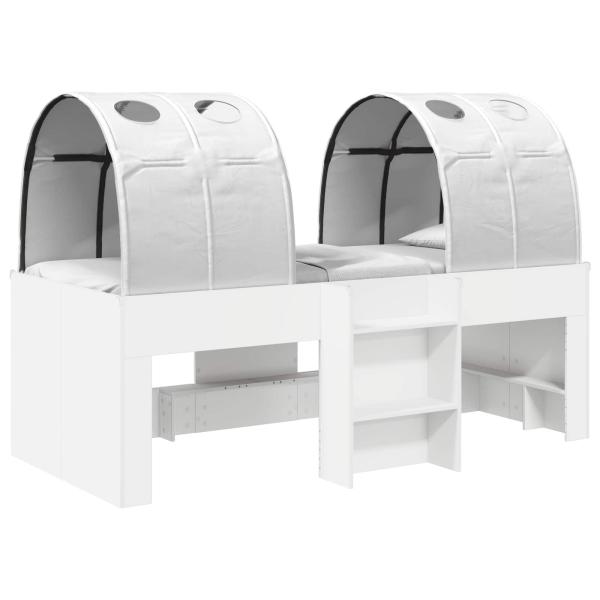Bett mit Tunnel 3 stk. Weiß Holzwerkstoff