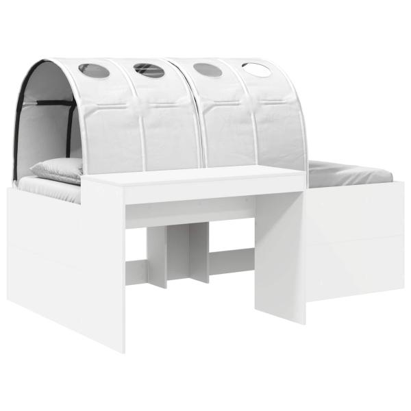 Bett mit Tunnel 3 stk. Weiß Holzwerkstoff