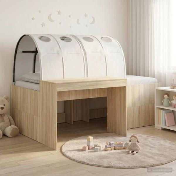 ARDEBO.de - Hochbett mit Schreibtisch für Kinder 3 Stk. Holzwerkstoff