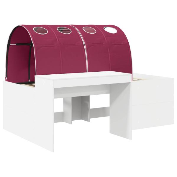 Bett mit Tunnel 3 stk. Artisian Eiche und Rot Holzwerkstoff