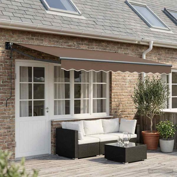 ARDEBO.de - Ausziehbare Markise Taupe 4 x 2 m Polyester und Metall