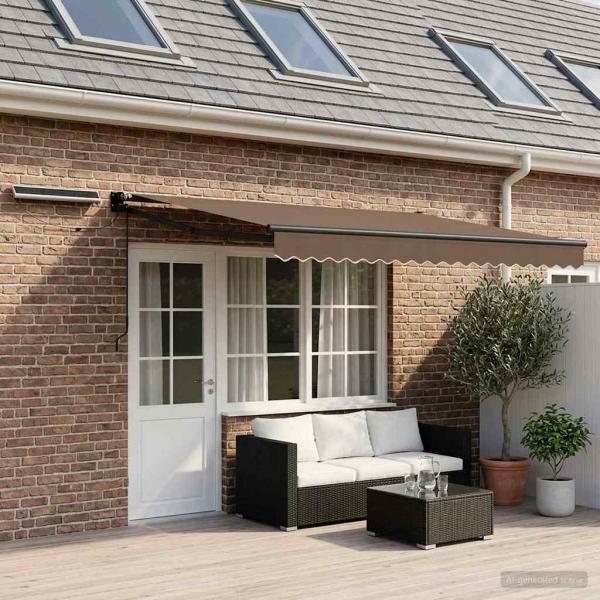 ARDEBO.de - Elektrische ausziehbare Markise Taupe 4 x 2 m